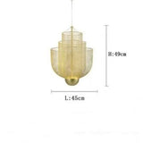 Nordic Dimmable Metal Grid LED Chandelier Lighting lustre Designer Iron Geometric Hollow LOFT Pendant Mesh matics Hanging Lamps