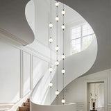 Globe Chandelier Designer Villa Living Room Dining Table Apartment Hanging Lamps Nordic Modern Attic Double Staircase Pendant