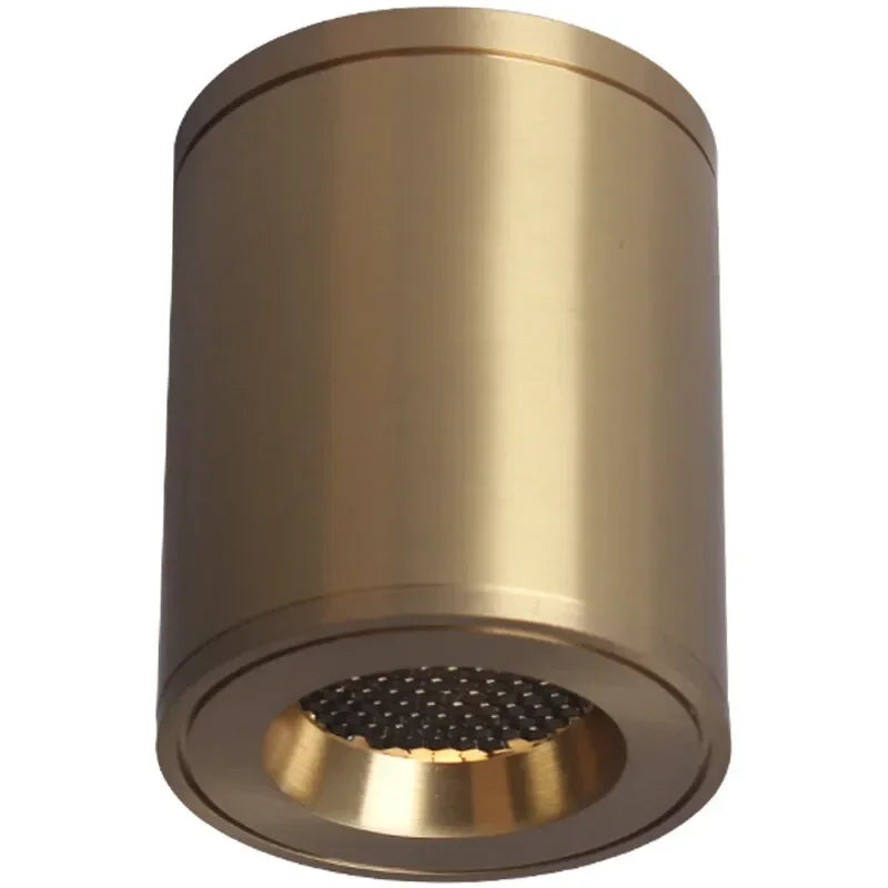 Aisilan Ceilling LED cylinder Downlight Copper brass gold with Honeycomb Anti-glare Design CRI 97 Ceiling spotlight