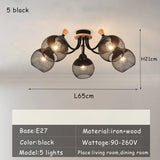 Chandeliers living room ceiling lamp kitchen solid wood E27 pendant lights dining room white/black ceiling light