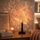 Pink Cherry Blossom Decorative Tree Lamp Bedroom Bedside Indoor Decor Night Light Warm Atmosphere Light Desktop Ornament