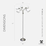 Floor Lamp with 5 Movable Shades and Adjustable Brightness Perfect Lighting for Bedroom Decor, Beauty and Art Studio