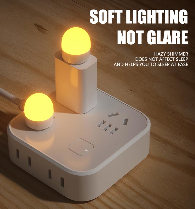 USB Plug Lamp Computer Mobile Power Rechargeable Lamp Book Light LED Eye Protection Reading Light Small Light Night Light