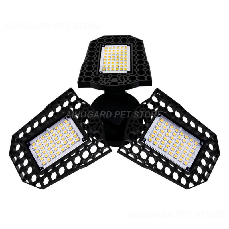 Deformable Bulb Industrial Lighting 3 Panels Ceiling Light 3000k/6000k Adjustable 40/60/80w Led Garage Light Workshop Lighting