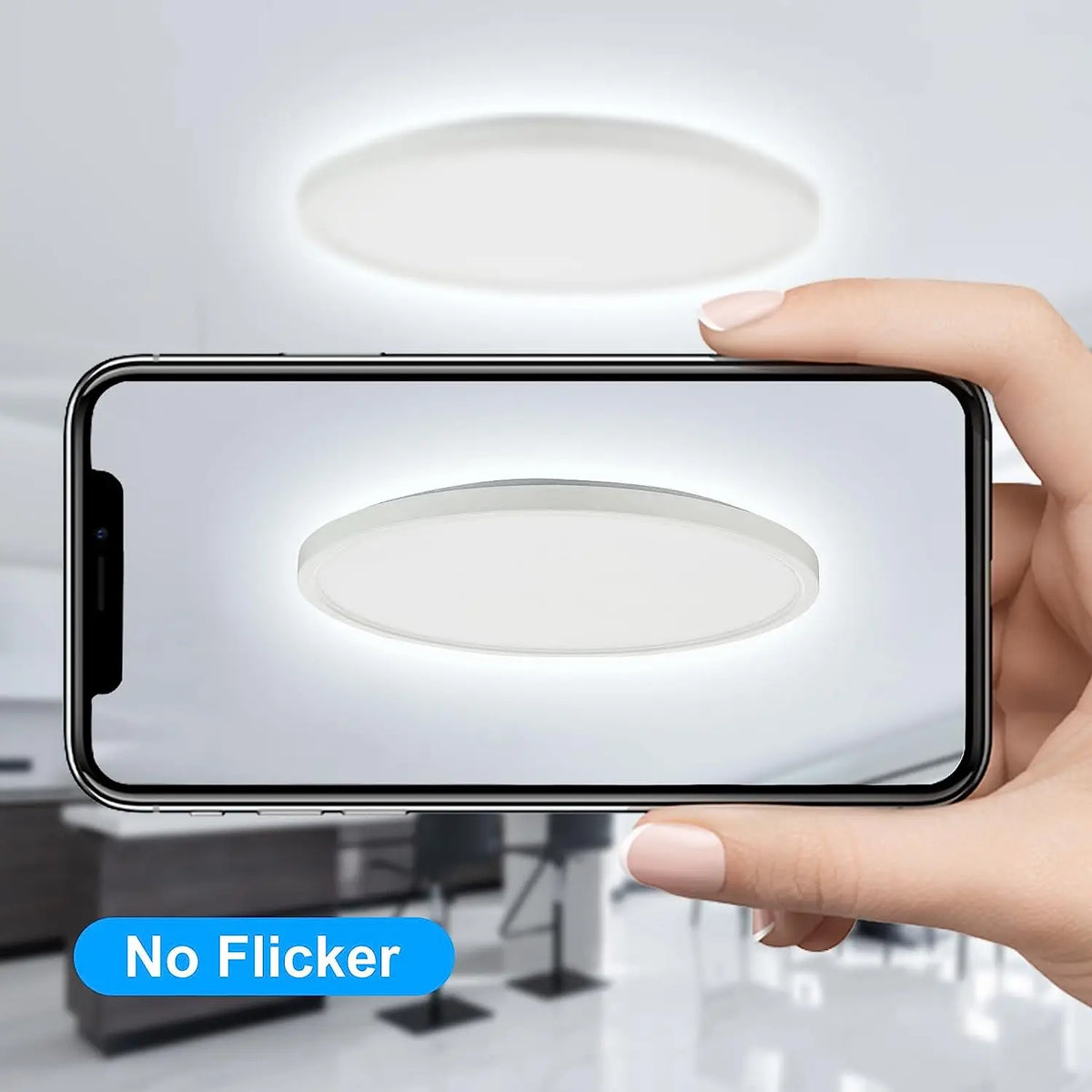 Modern LED Ceiling Light with Remote Control 3000~6000K Round Near Ceiling/Back RGB Ambient Light for Bedroom Kitchen Corridor