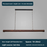 New Solid Wood Chandelier For Modern Minimalist Dining Bar Single-Line Chandelier For Tea Room Wooden Long Chandelier For Lounge