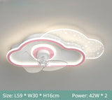 Nordic Ceiling Fan Lamp for Bedroom Kids Room Stylish Decor with Tiny LED Spotlights Ideal for Nursery and Children's