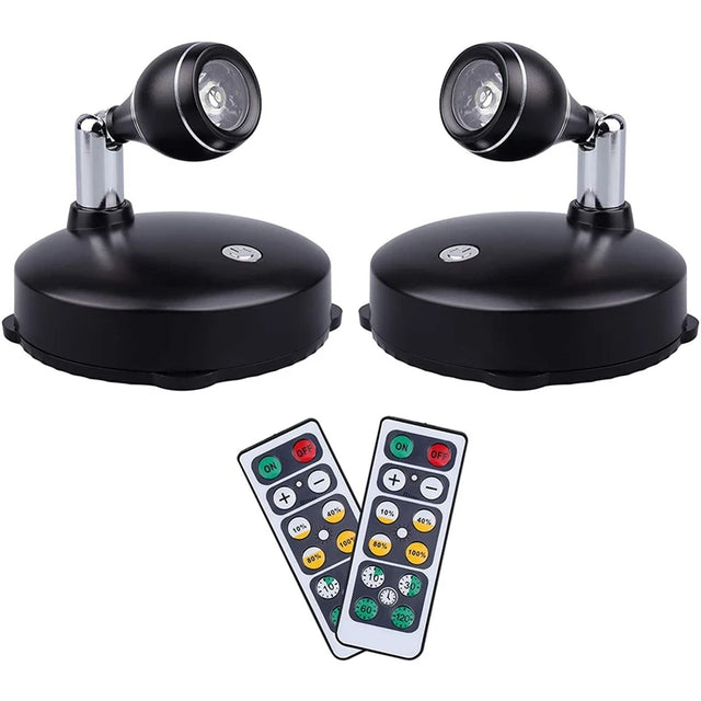 Wireless Spotlight Indoor, Battery Operated Accent Lights Art Lights for Paintings, LED Wall Light with Remote (2 Pack, B)