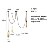 Marble Design Gold Chrome Dimmable LED Hanging Lamps 2026 Chandelier Suspension Luminaire Lampen For Dinning Room