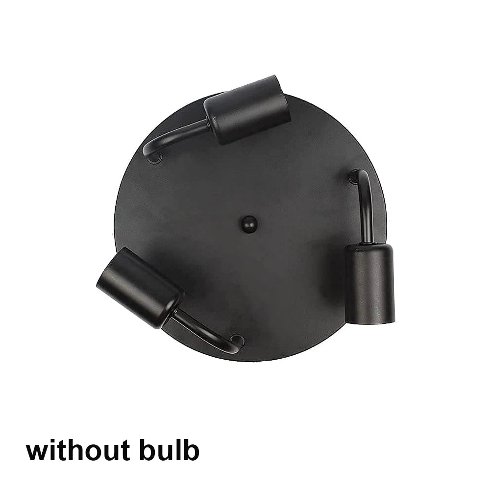 3 heads led ceiling light with T45 Led Bulb Black body E26 E27 socket ceiling lamp for indoor living dining room lighting