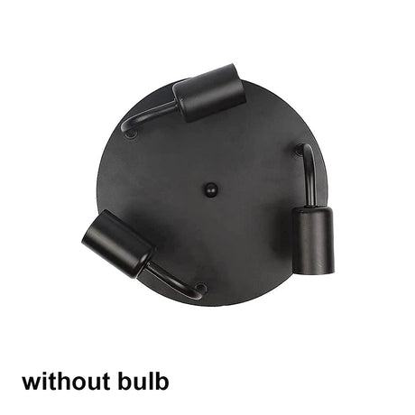 3 heads led ceiling light with T45 Led Bulb Black body E26 E27 socket ceiling lamp for indoor living dining room lighting