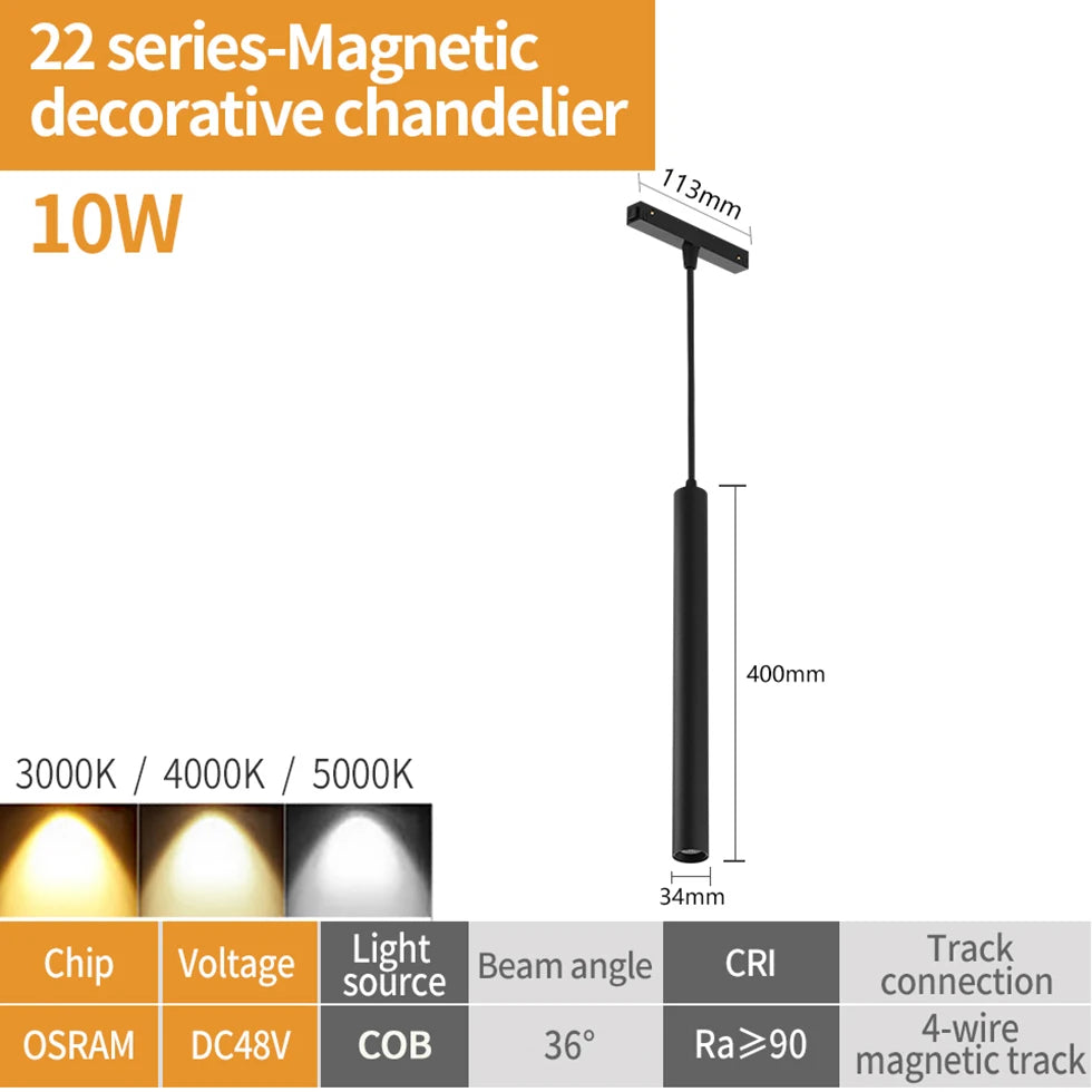 Smart Zigbee Magnetic Track Lighting - 48V Tuya Dimmable LED System