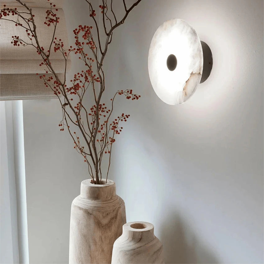 Spanish Marble Led Wall Light Natural Stone Wall Lamp for Living Room Bedroom Corridor Aisle Staircase Home Decor Wall Sconce