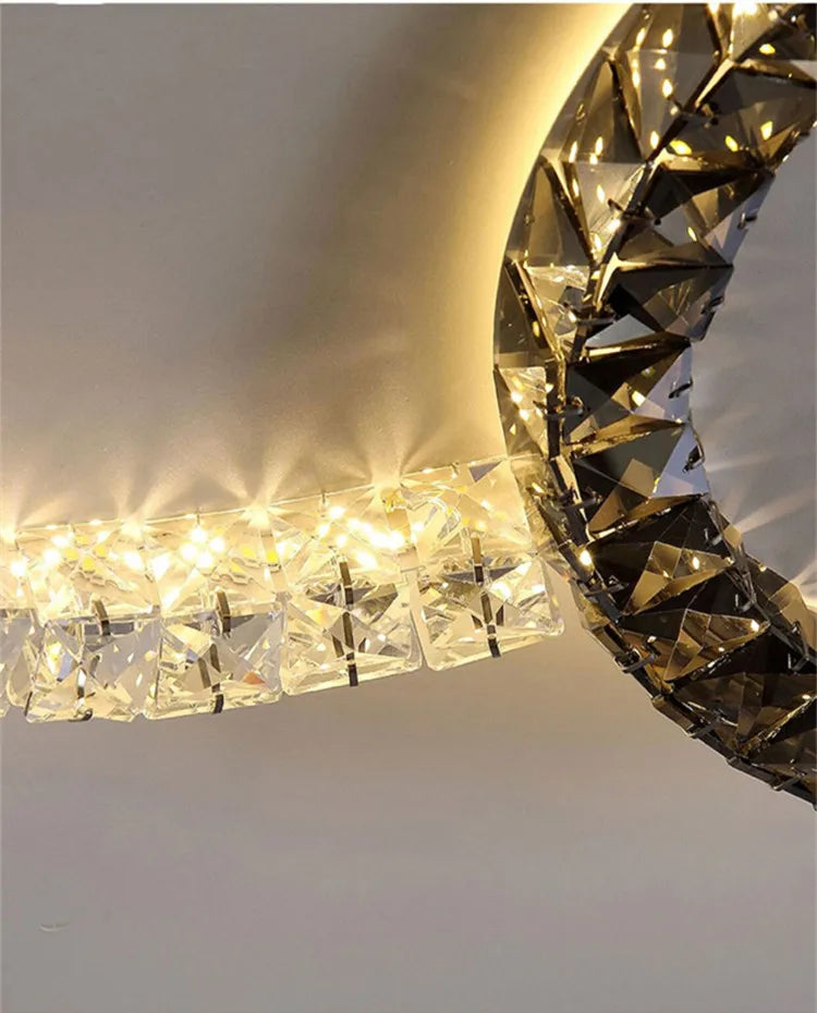 2025 New Modern Simple Light Luxury Crystal Ceiling Lights LED Chandelier Luster Indoor Lighting For Living Room Bedroom lamp