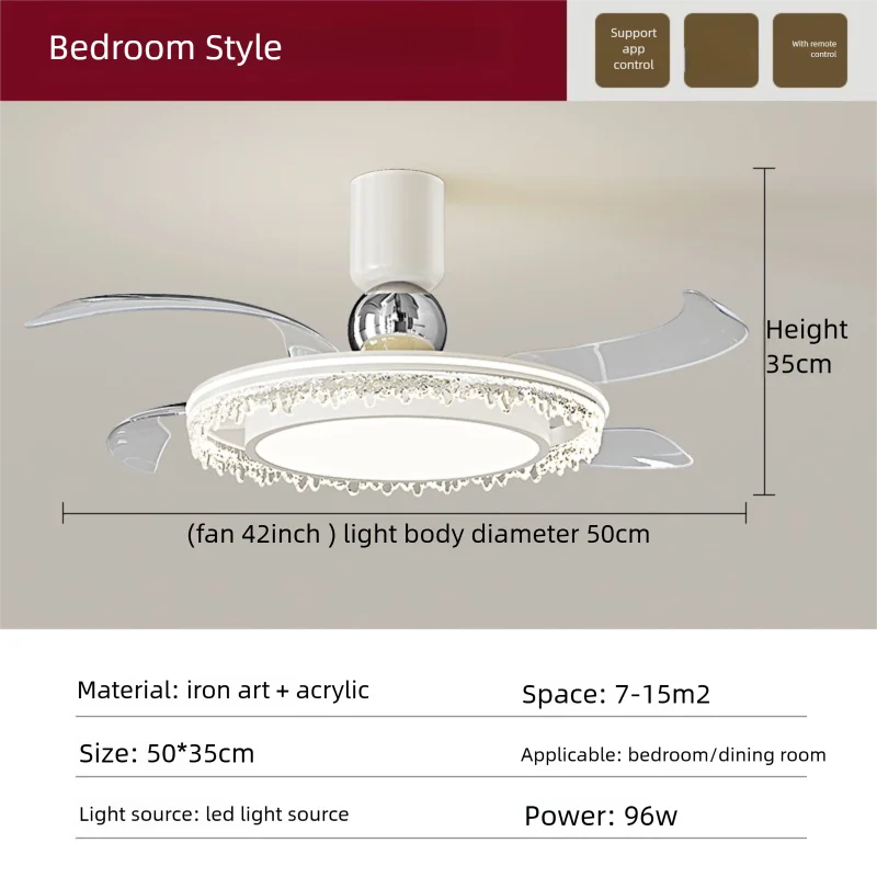 Fan Light 2026 New Living Room Light Luxury High end Italian Minimalist Restaurant Ceiling Fan Light Whole House Lighting Fixtures
