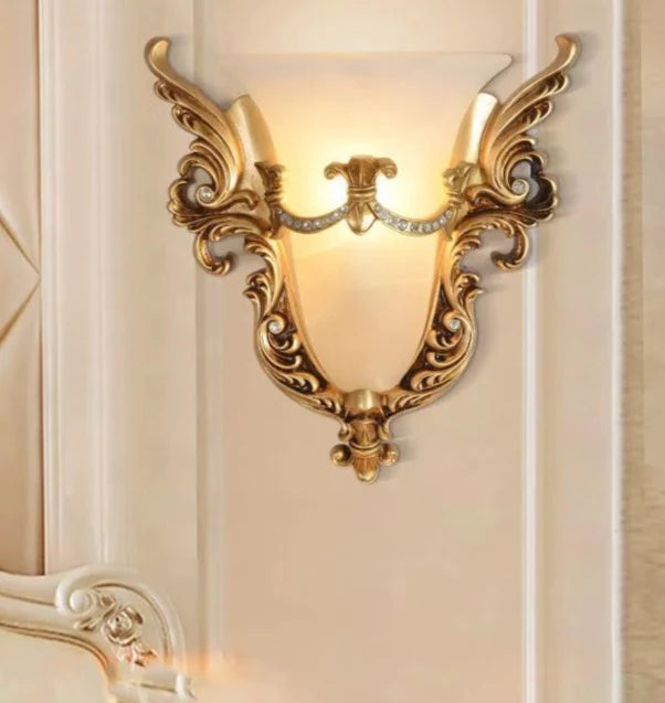  European Style Unique Angel Wing Wall Lamp Warm Vintage LED Home Lighting Decoration Bedroom Living Dining Corridor Lamp