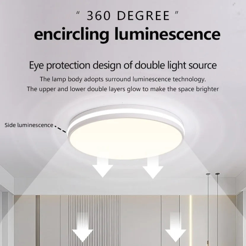 Nordic Wood Grain LED Ceiling Light - Minimalist Macaron Bedroom Decor