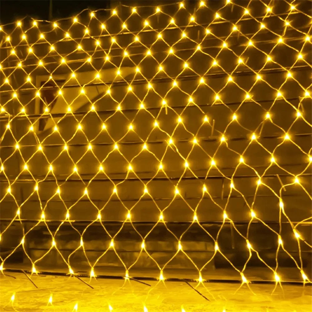 1.5MX1.5M 2x3M Garlands LED String Christmas Net Lights Fairy Xmas Party Outdoor Garden Wedding Decoration Home Curtain Decor