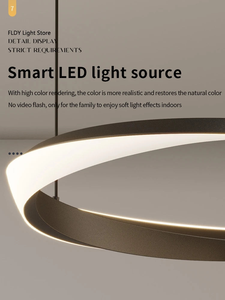 Living Room Chandelier Nordic pendant lamp Modern Dining room Chandelier  Ring Lamp Bedroom Restaurant Lamps LED Ceiling lights