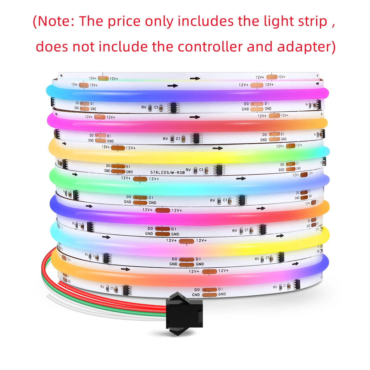 Tuya Smart Life 12V RGBIC COB LED Strip Light - WS2811 Addressable Ambient Tape