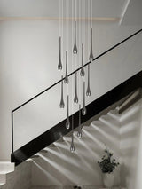 Nordic Style LED Modern Pendent Lamp Suitable For Villa Staircase Pendant Double-Layer Attic Ceiling Lamp Living Room Chandelier