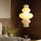 Japanese Rice Paper Pendant Light with E27 Bulb - Modern Sculptural Ceiling Suspension Chandelier & Floor Lamp Fixture for Living Room Art Decor