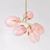 Romantic Tulip Buds G9 Chandelier Colorful Glass Shades Pendant Lights Lustre Home Decor Led Lamp Fixtures Bedroom Hanging Lamp