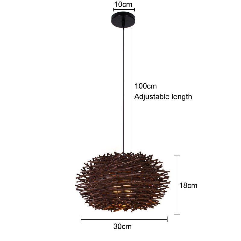 Bamboo Pendant Lamp Hand Knitted Chinese Style Weaving Hanging Lamps 18/19/30cm Restaurant Home Decor Lighting Fixtures