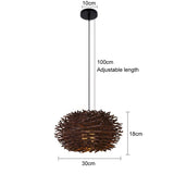 Bamboo Pendant Lamp Hand Knitted Chinese Style Weaving Hanging Lamps 18/19/30cm Restaurant Home Decor Lighting Fixtures