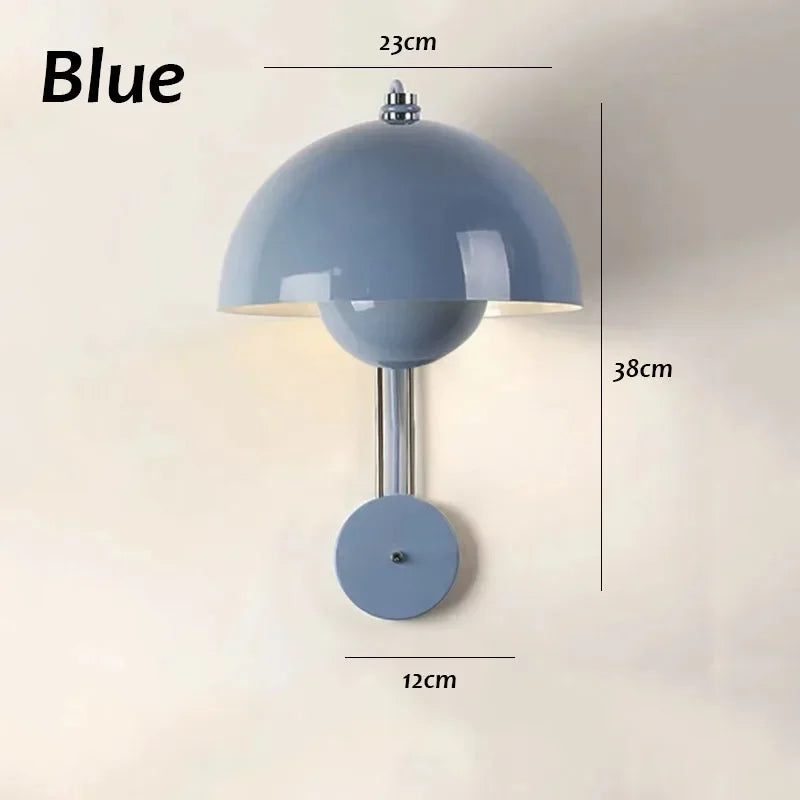 E27 Nordic Wall Lamp LED Torch Bedside Lamps Indoor Lighting Fixture Mushroom Sconces Creative Macaron Switch for Living Room