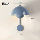 E27 Nordic Wall Lamp LED Torch Bedside Lamps Indoor Lighting Fixture Mushroom Sconces Creative Macaron Switch for Living Room