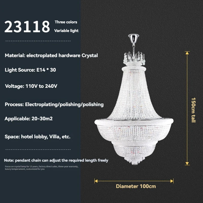 Light Luxury Duplex Villa Led Crystal Chandelier Home Decoration Living Room Bedroom Mid Floor Hollow Spiral Staircase Light