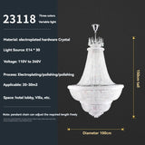 Light Luxury Duplex Villa Led Crystal Chandelier Home Decoration Living Room Bedroom Mid Floor Hollow Spiral Staircase Light