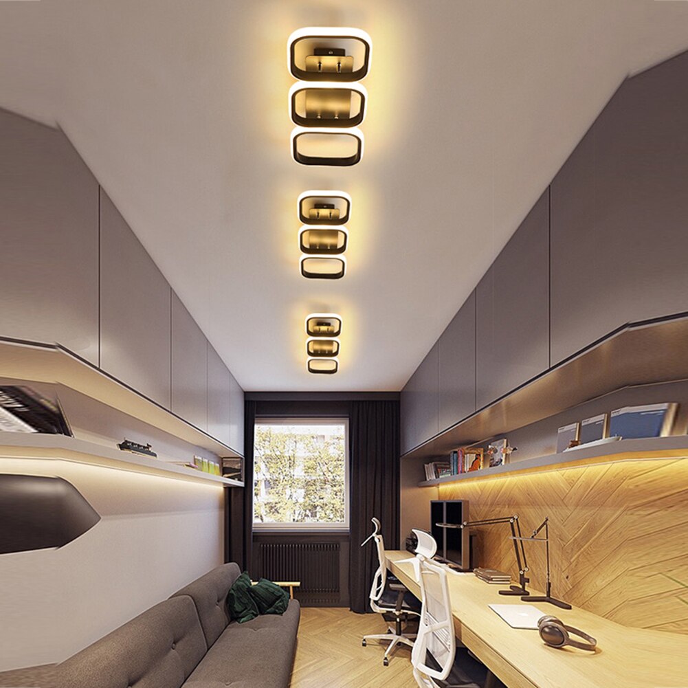 Modern LED Ceiling Light Fixture Indoor Lighting Chandelier Light Ceiling Minimalist Square Round for Home Hallway Balcony Aisle