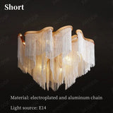 Modern Tassels Chain Ceiling Chandeliers Light Aluminum Luxury Ceiling Lamps Living Room Bedroom Kitchen Villa Home Decorations