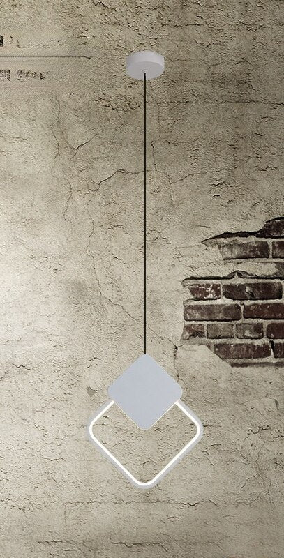 Modern LED Black White Circle Pendant Light Lighting for Bedside Bedroom Living Dining Room Study Hanging Lamp Indoor Decoration