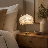Feather Table Lamp Bedside Lamp for Bedroom Nordic INS Creative Decor Lamp Romantic Warm Night Light