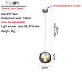 Luxury Led Staircase Chandelier Modern Home Decor Indoor Lighting Fixture Creative Amber/Smoky Grey/Clear Crystal Hanging Lamp