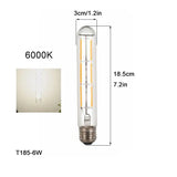 Vintage Tubular LED Filament Light Bulb - T10 T30 Long Tube 4W 6W 8W Edison Lamp