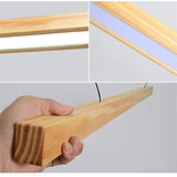 Japanese Pendant Light Black Walnut Fashion Home Design Nordic Long Strip Light Office Simple Wooden Dining Table Light