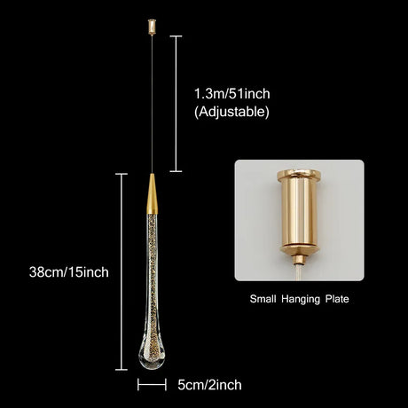 Crystal Led Pendant Lights For Bedroom Dining Room bar Water drop Chandelier Stair lamp interior decoration Hanging lamps