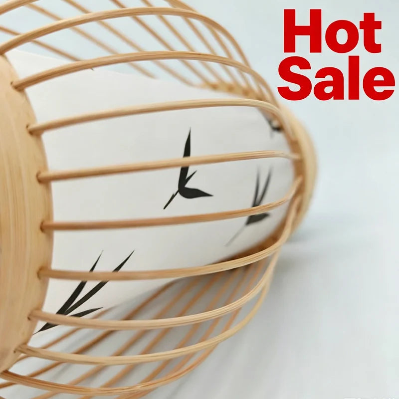 Handcrafted Bamboo Weaving Pendant Light - Chinese Retro Style Hanging Lamp