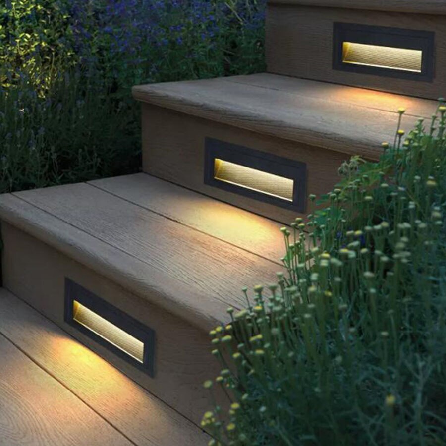 IP65 Outdoor Wall Sconce Lamp Waterproof LED Step Light Outdoor Recessed Stair Light Garden corridor LED Footlight