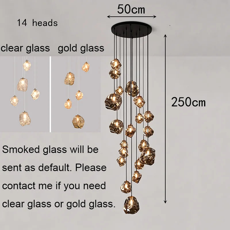 Modern Staircase LED Ceiling Chandelier - Luxury Long Hanging Pendant Light for Living Room
