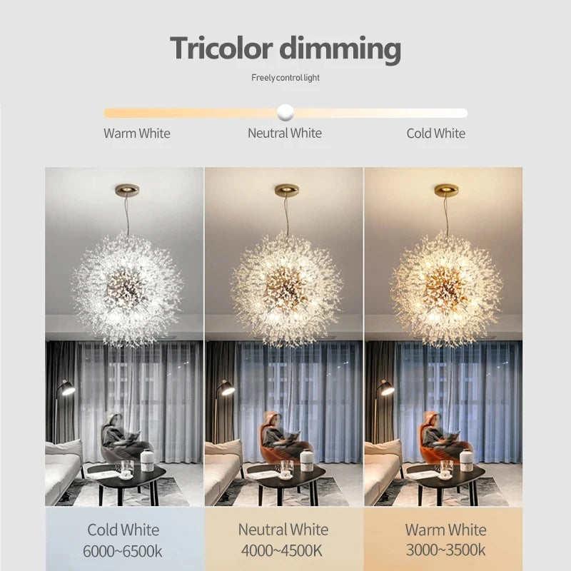 Modern Chrome Bedside Crystal Pendant Lamp Chandelier Light Round Crystal Hanging Chandelier For Bedroom Living Room Dining Room