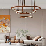 2026 Leather Belt LED Ceiling Chandelier - Luxury Living Room Hanging Lamp