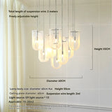 Ribbon Light Luxury Restaurant Cream Style Chandelier Designer Atmospheric High-end Staircase Chandelier Glass Chandelier