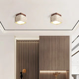Square Yellow Travertine LED Recessed Ceiling Light - No Main Lamp Grid Spotlight Fixture for Living Room, Bedroom & Hallway
