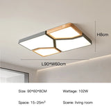 2026 Modern Nordic Style LED Chandelier Living Room Bedroom Kitchen Children Room Study Lamp Wood Geometric Design Ceiling Li