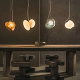 Nordic Creative Cobblestone Glass LED Pendant Chandelier for Restaurant Kitchen Bedroom Bedside Hotel Indoor Decor Lighting 2026